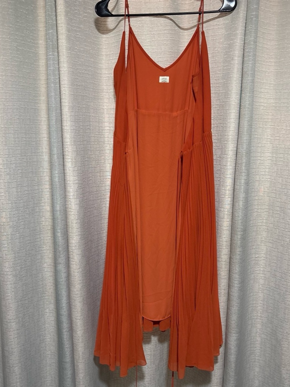 Wilfred Rust-Orange Spaghetti-Strap Maxi Dress